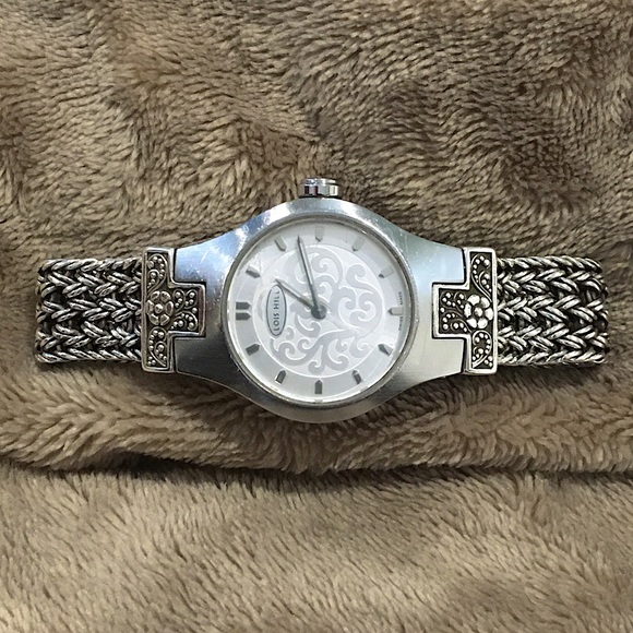 LOIS HILL Scroll Face Sterling Silver Bracelet Watch - Picture 3 of 13